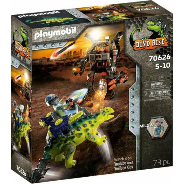 Playmobil Dino Rise 70626: Αγκυλόσαυρος με Μαχητή εναντίον Ρομπότ