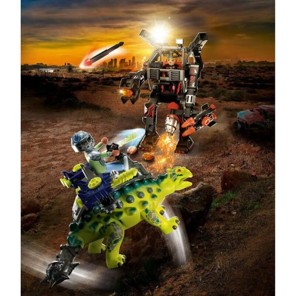 Playmobil Dino Rise 70626: Αγκυλόσαυρος με Μαχητή εναντίον Ρομπότ