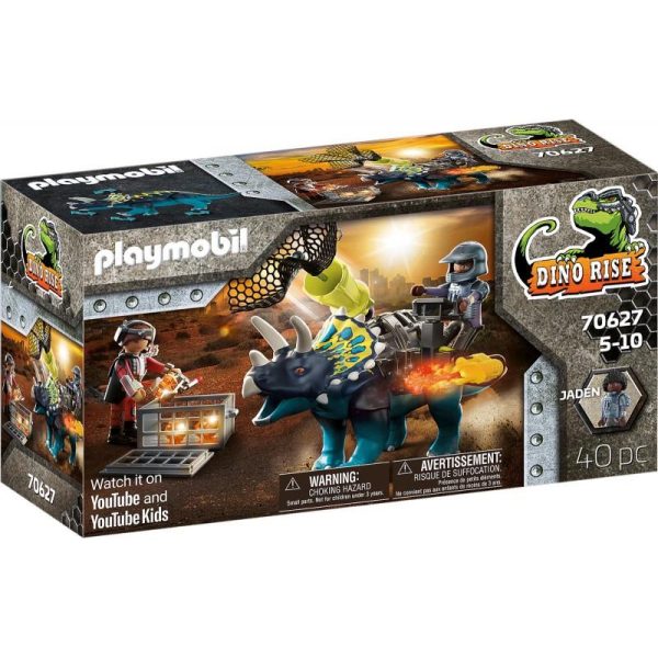 Playmobil Dino Rise 70627: Τρικεράτωψ με Πανοπλία-Κανόνι και Μαχητές