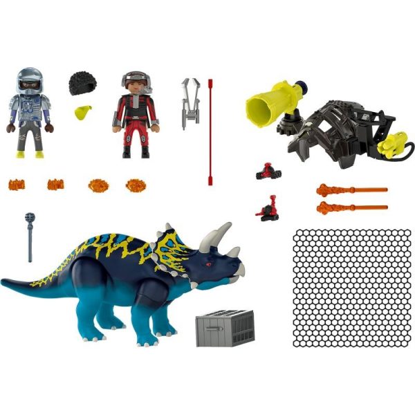Playmobil Dino Rise 70627: Τρικεράτωψ με Πανοπλία-Κανόνι και Μαχητές