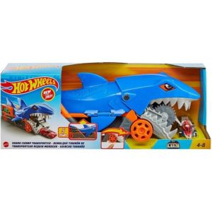 Hot Wheels Shark Chomp Transporter - Νταλίκα Καρχαρίας Με Ένα Αυτοκίνητο Κλίμακας 1:64