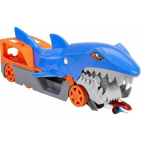 Hot Wheels Shark Chomp Transporter - Πίστα Νταλίκα Καρχαρίας Με Ένα Αυτοκίνητο Κλίμακας 1:64