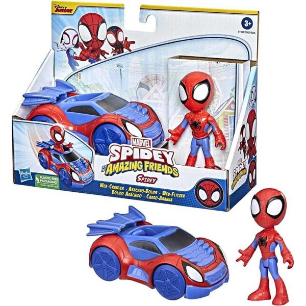 Marvel Spidey and his Amazing Friends: Web-Crawler - Όχημα & Φιγούρα Spidey 9cm