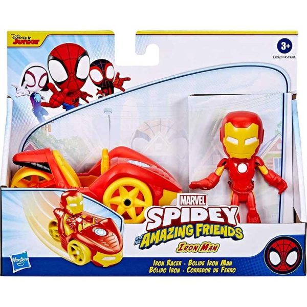 Marvel Spidey and his Amazing Friends: Iron Racer - Όχημα & Φιγούρα Iron Man 9cm