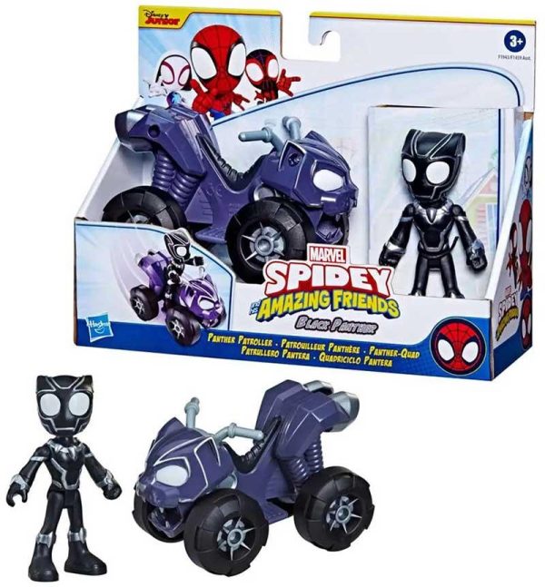 Marvel Spidey and his Amazing Friends: Panther Patroller - Όχημα & Φιγούρα Black Panther 9cm