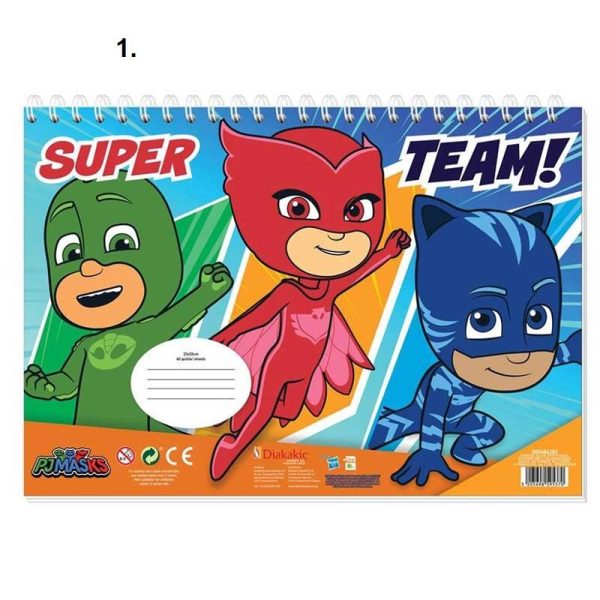 Μπλοκ Ζωγραφικής 40 Φύλλων PJ Masks με Αυτοκόλλητα (2 σχέδια)