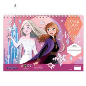 Μπλοκ Ζωγραφικής 40 Φύλλων Frozen με Αυτοκόλλητα