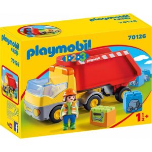 Playmobil 1.2.3 70126: Ανατρεπόμενο Φορτηγό Με Εργάτη