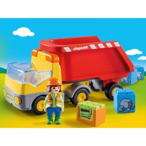 Playmobil 1.2.3 70126: Ανατρεπόμενο Φορτηγό Με Εργάτη