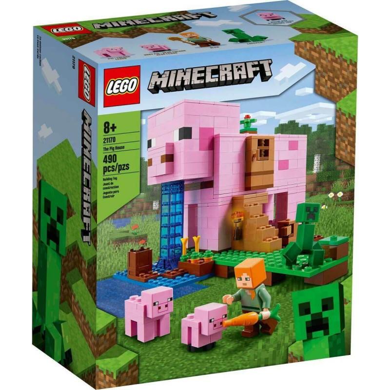 Lego Minecraft 21170: The Pig House Building Set With Alex And Creeper