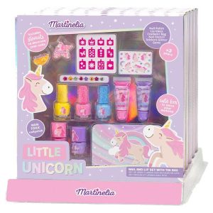 Martinelia Little Unicorn Nail & Lip Set: Σετ Ομορφιάς με Παιδικά Καλλυντικά & Μεταλλική Θήκη
