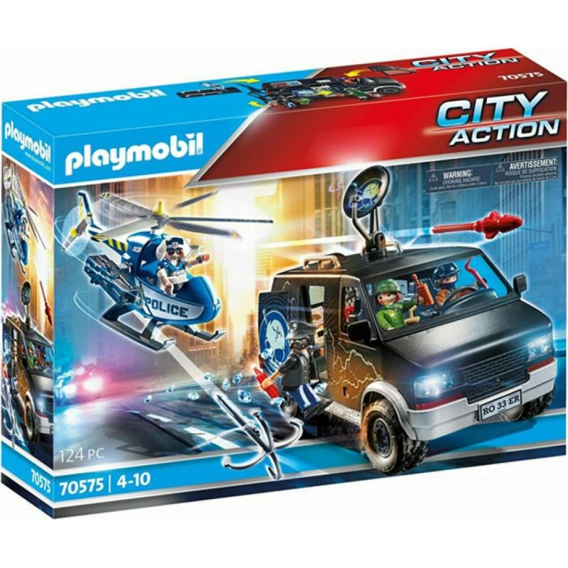 Playmobil City Action 70575: Αστυνομικό Ελικόπτερο & Ληστές με Βαν