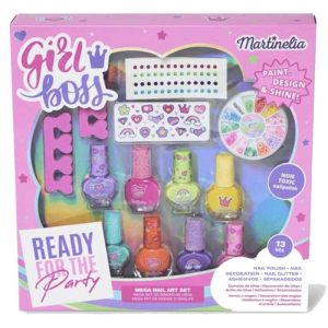 Martinelia Super Girl Mega Nail Art Set: Σετ Ομορφιάς με Παιδικά Μανό, Αξεσουάρ & Αυτοκόλλητα
