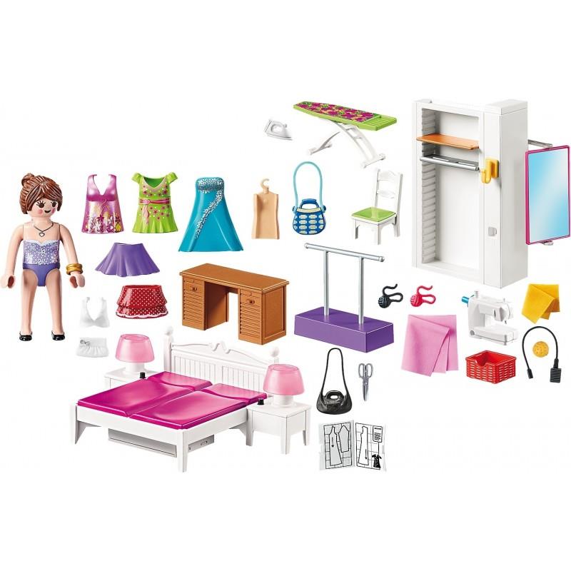 Playmobil Dollhouse 70208: Υπνοδωμάτιο με Ατελιέ Ραπτικής