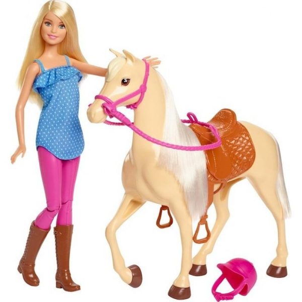 Barbie: Σετ Κούκλα Ξανθιά με Άλογο #FXH13