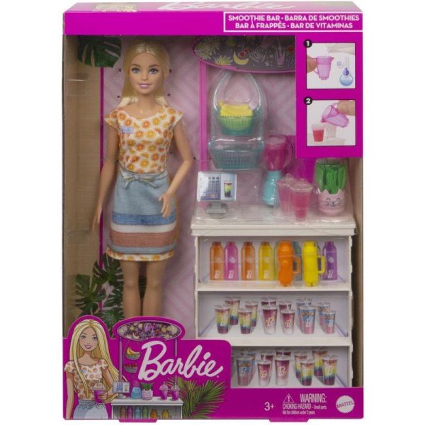 Barbie Wellness Smoothie Bar: Σετ Κούκλα & Μπαρ με Χυμούς #GRN75