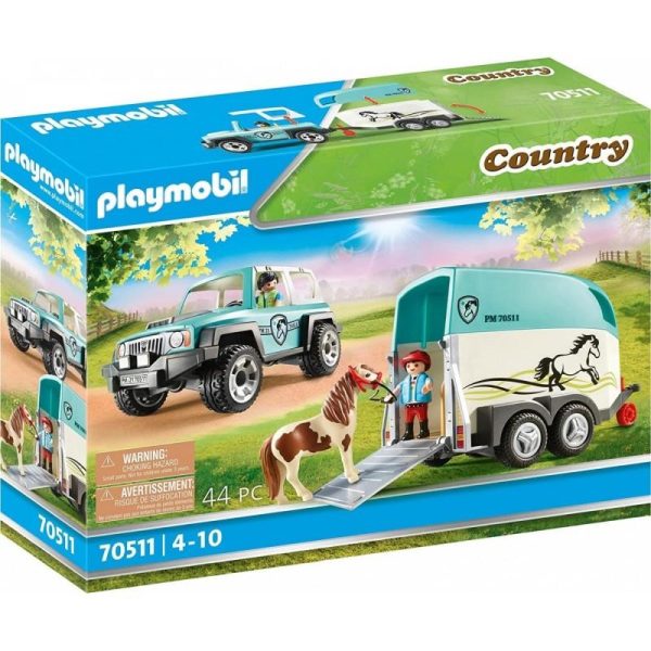 Playmobil Country 70511 : Όχημα Με Τρέιλερ Μεταφοράς Πόνυ
