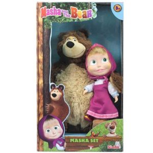 Masha and the Bear Σετ Λούτρινα Αρκούδος 43cm & Masha 23cm