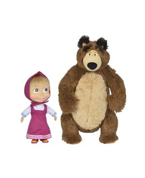 Masha and the Bear Σετ Λούτρινα Αρκούδος 43cm & Masha 23cm