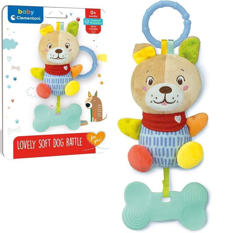 AS Baby Clementoni Soft Dog Rattle - Κουδουνίστρα Σκυλάκι