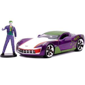 DC Comics Chevy Corvette Stingray 1:24 Scale Die-cast with Joker Figure - Jada Toys