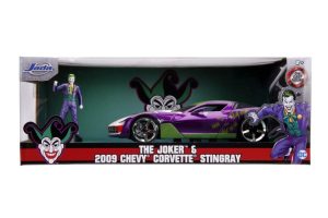 DC Comics Chevy Corvette Stingray 1:24 Scale Die-cast with Joker Figure - Jada Toys