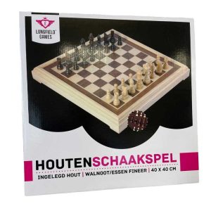 Longfield Chess Game - Ξύλινο Σετ Σκάκι 40x40cm