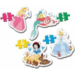 Disney Princess Supercolor 4x Shaped Puzzles για 2+ ετών