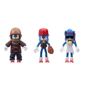 Sonic The Hedgehog 2 Movie Collection 3-pack Figures Baseball, Party & Snow Sonic 10cm