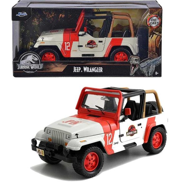 Jurassic Park 1992 Jeep Wrangler 1:24 Die-cast Model Car - Jada Toys