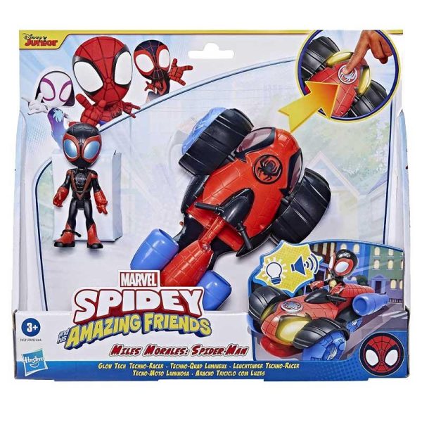 Marvel Spidey Glow Tech Techno-Racer Όχημα & Φιγούρα Miles Morales