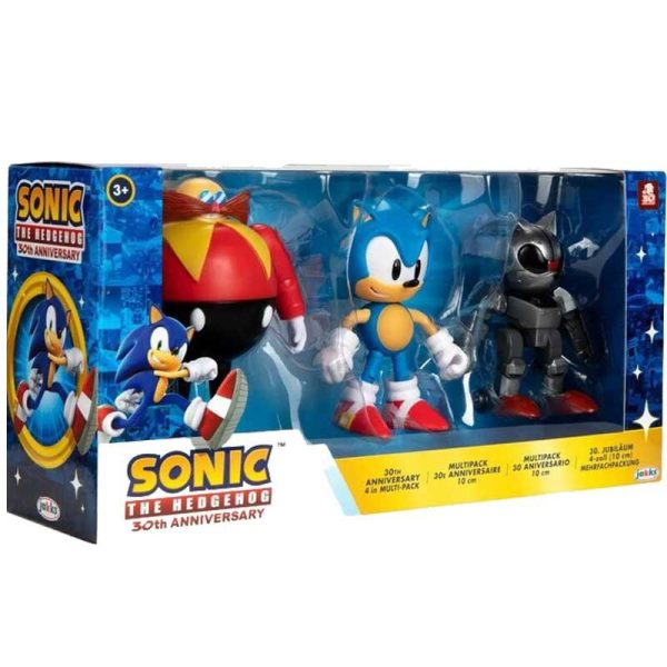 Sonic The Hedgehog 30th Anniversary Mecha Sonic, Sonic & Dr. Eggman Exclusive Action Figure 3-Pack - Φιγούρες 10cm