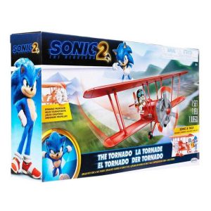 Sonic The Hedgehog 2 Movie Tornado Biplane with 2 Figures Sonic and Tails