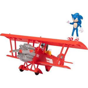 Sonic The Hedgehog 2 Movie Tornado Biplane with 2 Figures Sonic and Tails