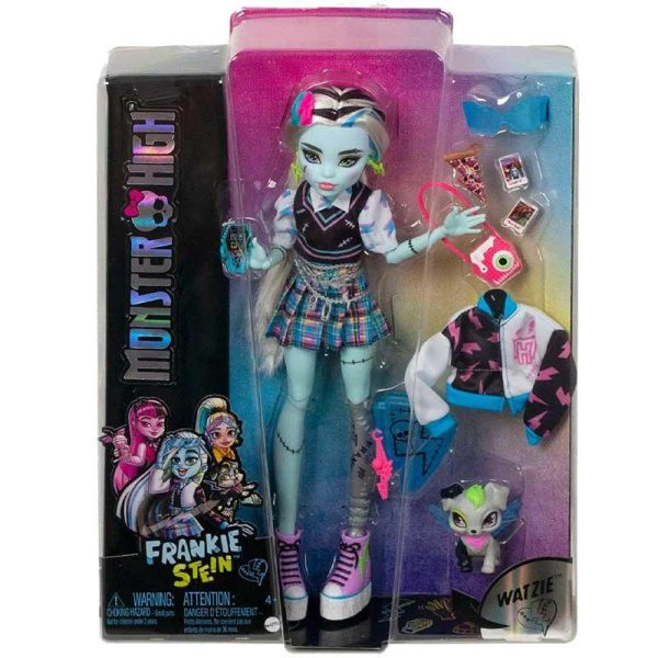Monster High Frankie Stein Κούκλα & Watzie Pet #HHK53