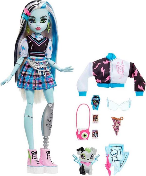 Monster High Frankie Stein Κούκλα & Watzie Pet #HHK53