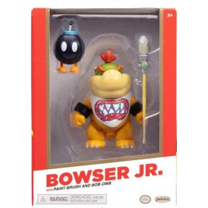 Super Mario Bowser Jr. with Paintbrush & Bob-Omb Collectible Figure 8cm