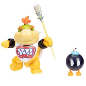 Super Mario Bowser Jr. with Paintbrush & Bob-Omb Collectible Figure 8cm