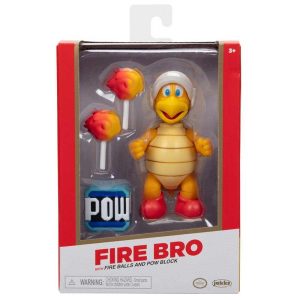 Super Mario Fire Bro with Fire Balls and Pow Block Collectible figure 10cm
