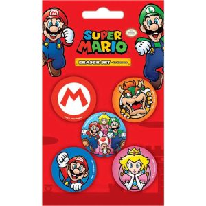 Super Mario Σετ με 5 Γομες