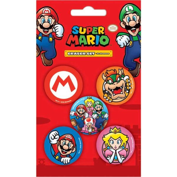 Super Mario Σετ με 5 Γομες