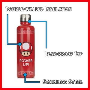 Paladone Nintendo Super Mario Power Up Μεταλλικό Μπουκάλι 500ml