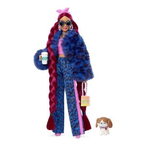 Barbie Extra Blue Leopard Track Suit Κούκλα #HHN09