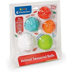 Baby Clememntoni Animal Sensorial Balls - Μαλακές Μπάλες για την Ανάπτυξη Λεπτών Κινητικών Δεξιοτήτων
