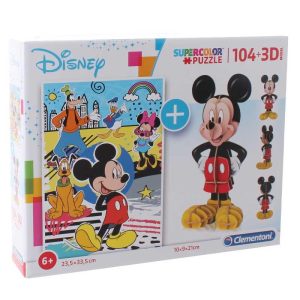 Clementoni Disney Mickey Mouse Puzzle 104 κομμάτια + 3D Mickey Mouse