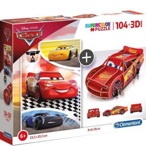 Clementoni Disney Cars McQueen Puzzle 104 κομμάτια + 3D McQueen