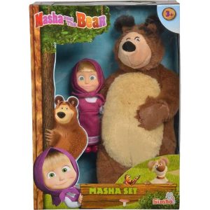 Masha and the Bear Σετ Λούτρινα Αρκούδος 26cm & Masha 12cm