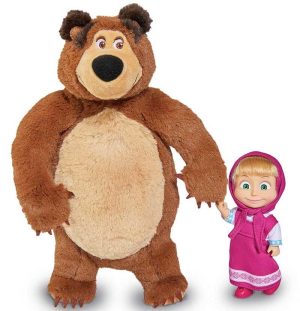 Masha and the Bear Σετ Λούτρινα Αρκούδος 26cm & Masha 12cm