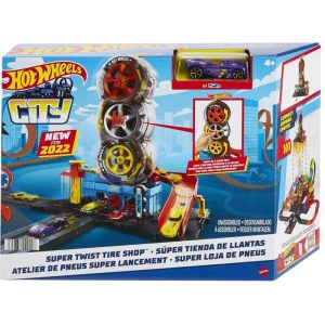 Hot Wheels Super Twist Tire Shop - Πίστα με ένα Αυτοκινητάκι