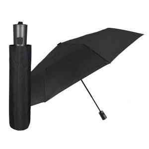 Perletti 96008 - Αντιανεμική Ομπρέλα Βροχής Μαύρη Σπαστή 96cm
